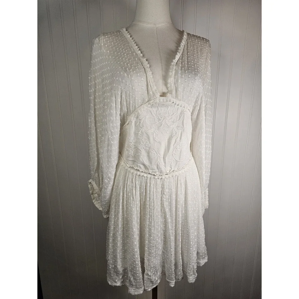 Free People Bohemian Ethereal Cottage Sweet Dreams Mini Dress Women's S NWT